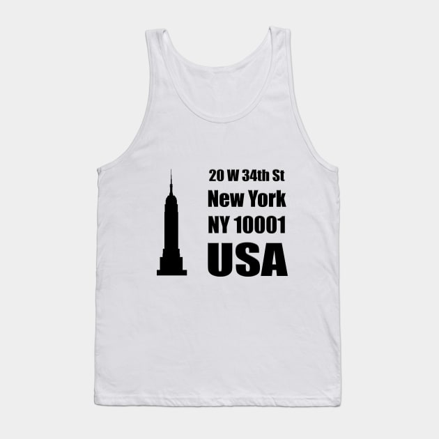 Empire State Building Silhouette Address Tank Top by Wayne Brant Images